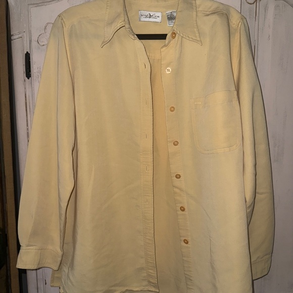 villager Other - Villager Tan Casual Button Down Shirt with Textured Fabric